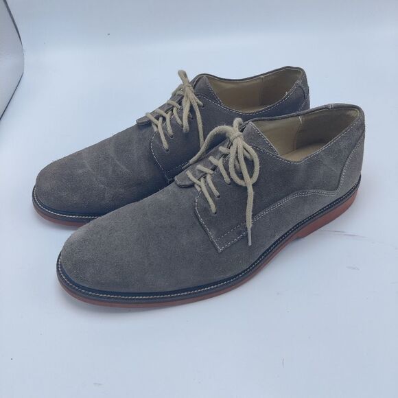 1901 nordstrom Taupe Gray Suede Leather Oxford Shoes Men's Size 10 - Picture 7 of 13